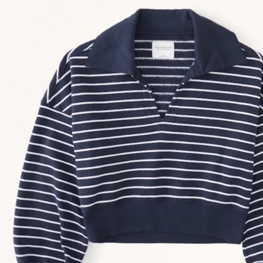 Abercrombie Kids Navy and White Striped Top - Picture 6 of 6